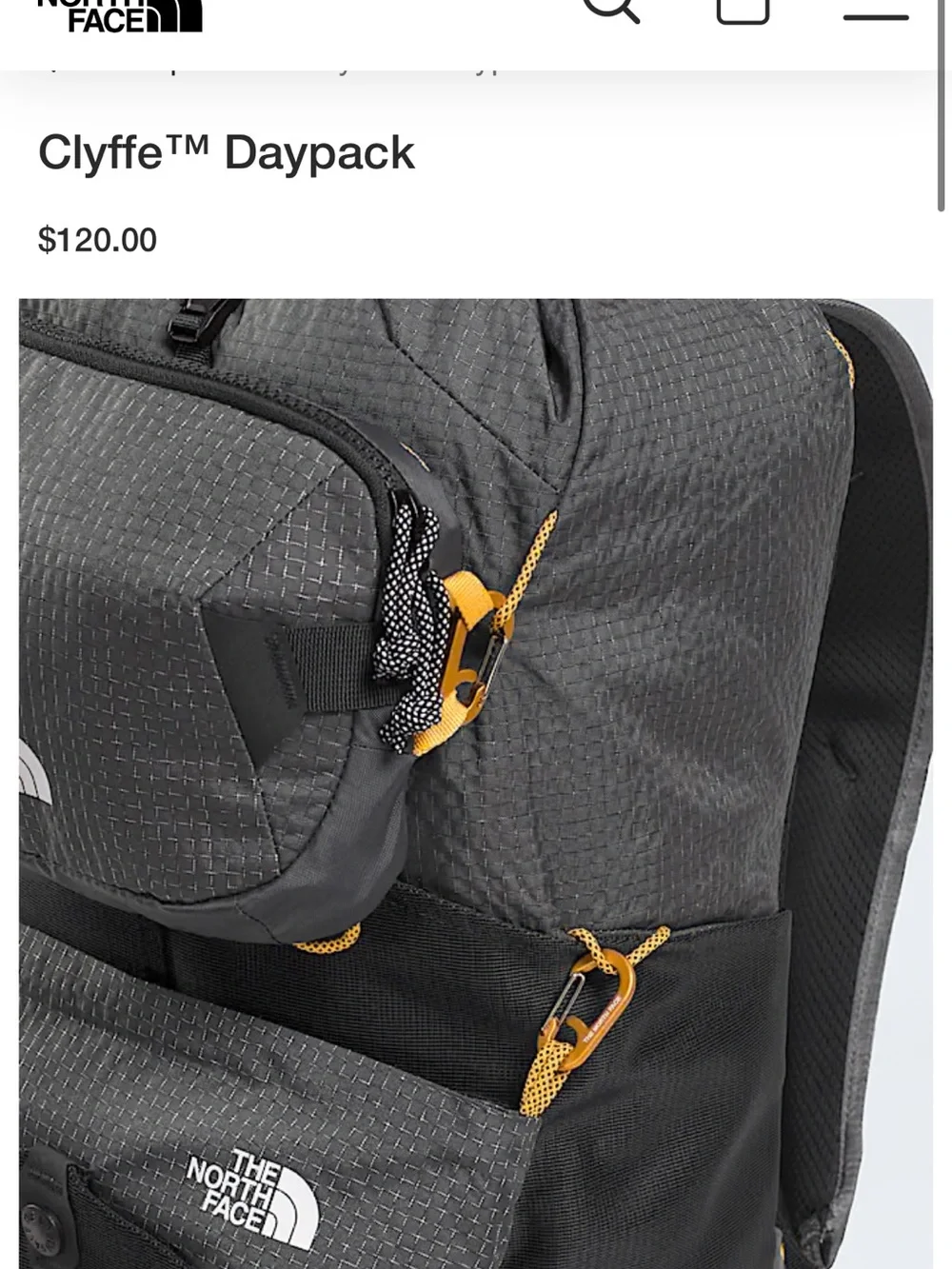 NWT The North Face Black & Gray Backpack and Lumbar Pack with Yellow Accents